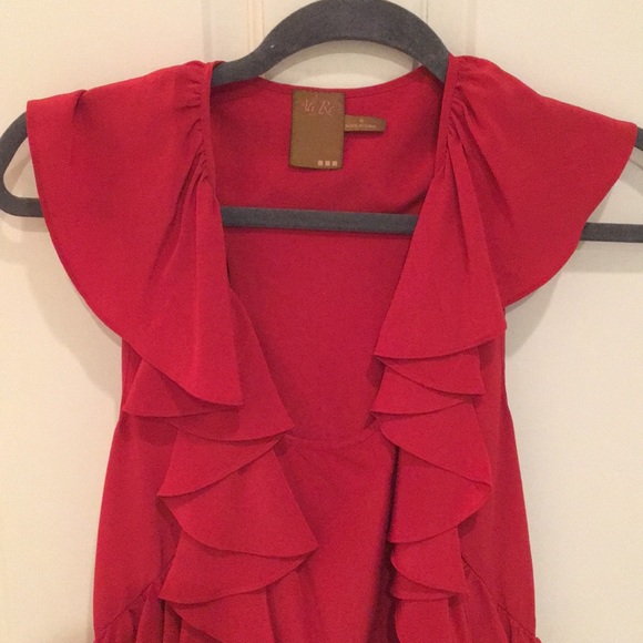 Ali Ro Ruffles Red Top - Picture 5 of 8